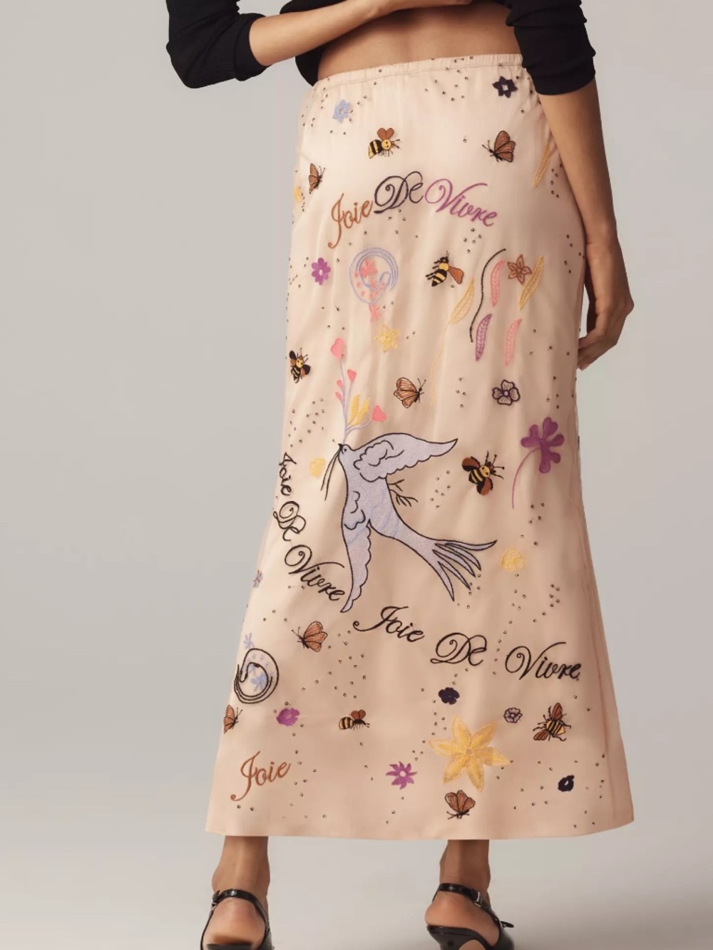 Anthropologie By Anthropologie Icon Embroidered Slim Maxi Skirt nwt - Picture 4 of 4